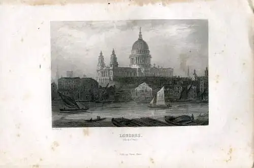 London Vue De St.Paul, Gravierkunst Bei Le Petit IN 1845 Und Erschienen Furne