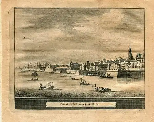 Cadiz. Vista De Cadiz Von Seite Puerto. Gravierkunst Bei Van Der Aa. (Alvarez C