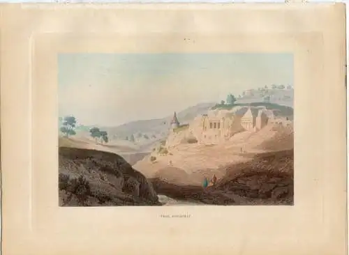 Jerusalén. Der Valle De Josaphat. Gravierkunst Coloriert Auf Hand, 1861
