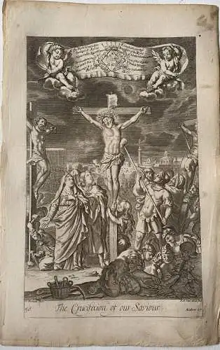 Biblia. The Crucifixion Of Our Saviour. Gravierkunst Bei f. H.Van Hove. Drew