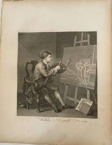 W.Hogarth. Autoretrato. Gravierkunst, Unterzeichnet Und Datiert 1764