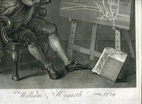 W.Hogarth. Autoretrato. Gravierkunst, Unterzeichnet Und Datiert 1764