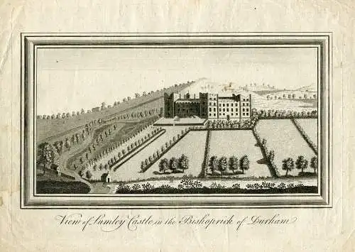 View Of Lumley Castle IN The Bishoprick Of Durham Gravierkunst De Ende Von Jh X