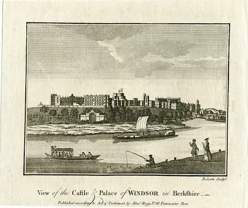 View Of The Castle &palace Windsor IN Berkshire Gravierkunst Bei Roberts 1784