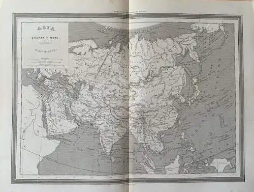 Landkarte De Asia Gravierkunst Bei R. Alabern Und Pubicado Caspar Roig IN 1853