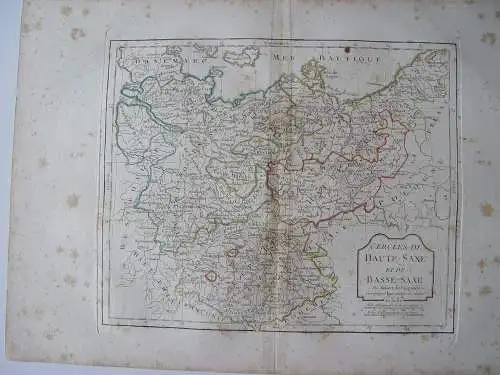 « Cercles De Haute Saxe Et De Basse-Saxe Paar Robert De Vaugondy-Delamarché 1800