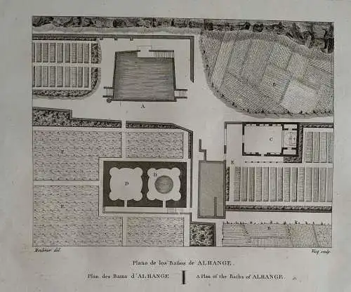 España. Badajoz.« Flachkabel De Die Bäder Alhange » Alexandre Laborde (1810-11)