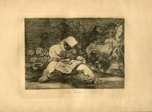 Goya «Als Wahnsinn!» Gravierkunst (Gravur) Original Nr 68 Katastrophen (War