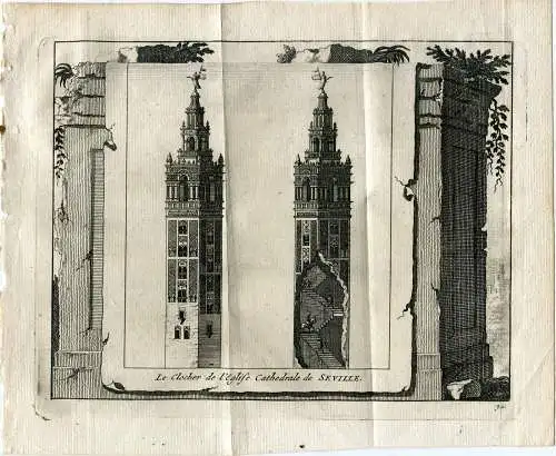 Le Clocher De L'Eglise Cathedrale Sevilla. Gravierkunst Pieter Vander Aa, 1715