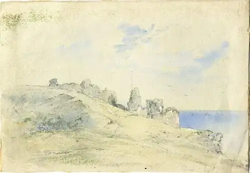 Landschaft De Costa Mit Ruinas. Acuarela. Lenkstock