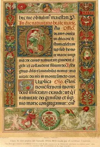Chromolithographie De Eine Seite Von Missale Rico Used Bei Der Kardinal Cisneros