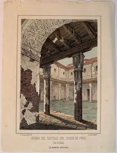 Palacio De Die Cárdenas IN / Auf / Im Ocaña - Lithographie Antik