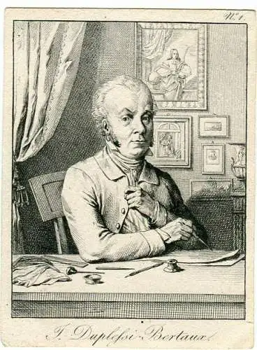 Self-Portrait De J.Duplessi Bertaux Gravierkunst IN / Auf / Im 1800