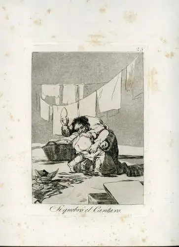 Si Quebró Der Kantharos, Gravierkunst Nr 25 Original De Goya 5ª Ausgabe (