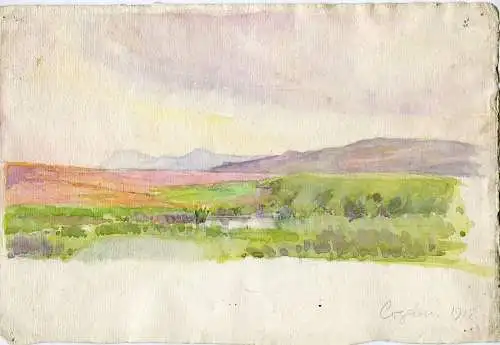 Inglaterra. Bridport. Cogden. Aquarell unter dem Titel Und Fechada 1918. Anonym