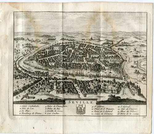 Flach Cartográfico De Sevilla.grabado Pieter Vander Aa, 1715