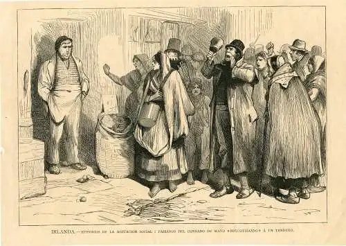 Irlanda. Folgen von Der Aufruhr Social. Illustration Spanische Und American 1881