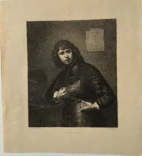 Homme D' Arme Gravierkunst Bei Ferd. Leenhoff Kopie De Rembrandt