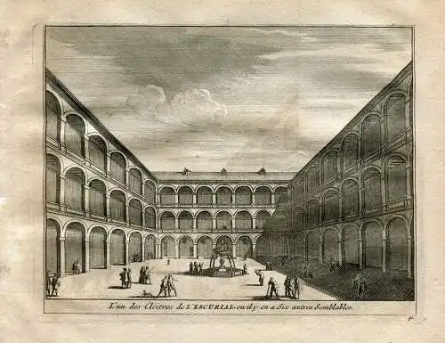 Madrid. Der Escorial. Uno De Die Kreuzgang Von Escorial. Vander Aa. 1715