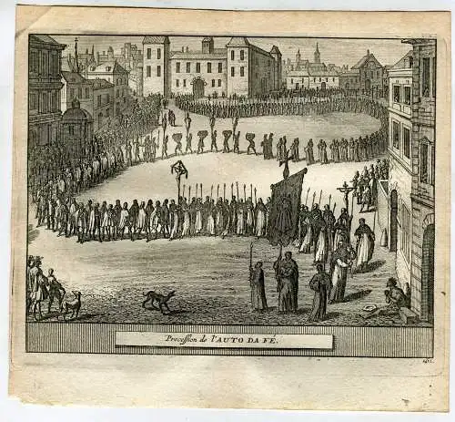 Procession Von Auto De Fe. Gravierkunst Bei Van der Aa, 1715