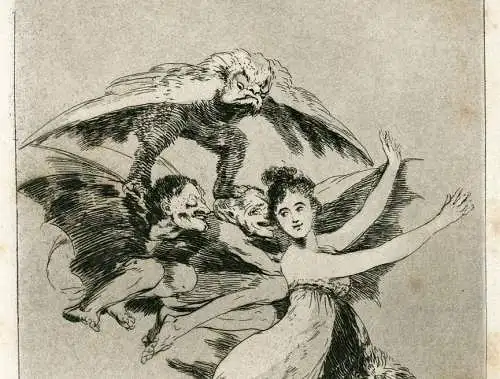 No Te Escaparás, Gravierkunst Nr 72 Original De Goya 5ª Ausgabe (1881-1886)