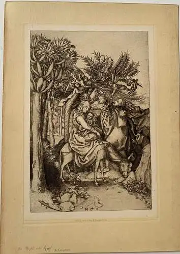 Amand Durand. Heliograbado. The Flight At Egypt. Kopie De Martin Schongauer