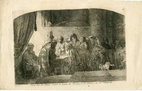 Judas Bekommt 30 Münzen De Silber Gravierkunst De Rembrandt Bei B.Picart