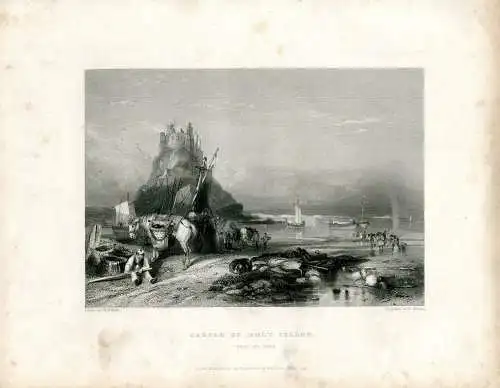 Castle Of Holy Island Engraved By E.Finden De Ein Muster De G.Balmer