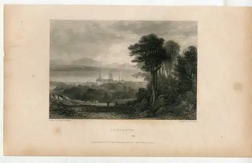 Suiza. Lausanne. Stadt Und Der Lago De Genf Und Die Alpen Franzosen, 1832