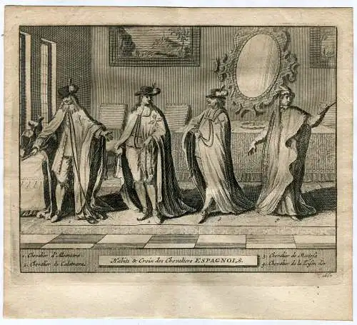 Habits& Croix des Chevaliers Espagnols. Gravierkunst Bei Van der Aa, 1715