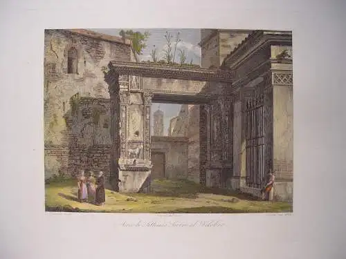 Italia.« Arco Di Gallieno » . Intagliatore Roman Domenico Amici (Gravur)