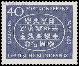 BRD - Michelnummer 398 - 100 Jahre Postkonferenz - gestempelt
