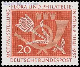 BRD - Michelnummer 254 - Briefmarkenausstellung Flora und Philatelie - nassklebend - gestempelt