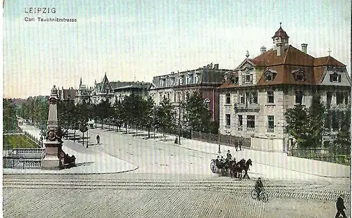 AK Leipzig. Carl Tauchnitzstrasse. ca.1905, Verlag Dr. Trenkler & Co., gut
