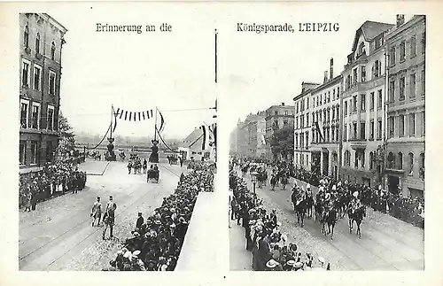 AK Leipzig. Erinnerung an die Königsparade. ca.1905