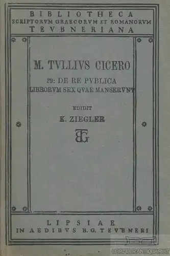 Buch: M. Tulli Ciceronis Scripta quae manserunt omnia, M. Tvllivs Cicero. 1915