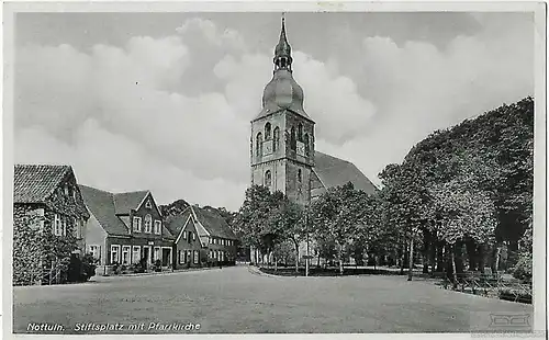 AK Nottuln. Stiftsplatz mit Pfarrkirche. ca. 1939, Postkarte. Ca. 1939