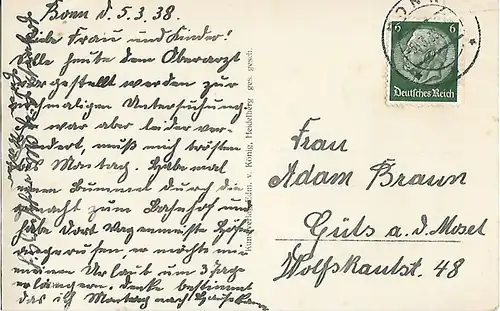 AK Jugendburg. Stahleck bei bacharach a. Rh. ca. 1938, Postkarte. Ca. 1938