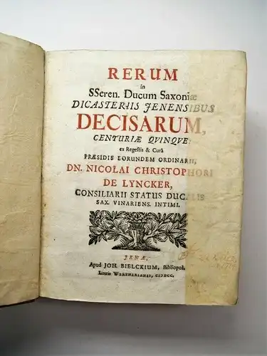 Buch: Rerum in SSeren. Kyncker / Textor, 1700 ff., Bielckium