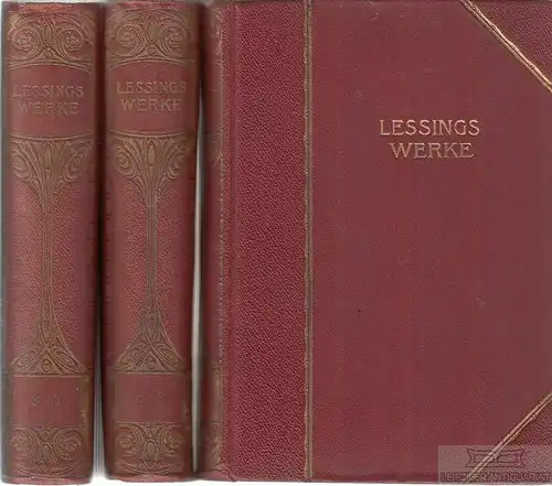 Buch: Lessings Werke. Auswahl in sechs Teilen, Lessing. 6 in 3 Bände, ca. 1910
