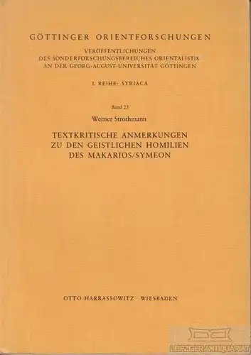 Buch: Textkritische Anmerkungen zu den geistlichen Homilien des... Strothmann