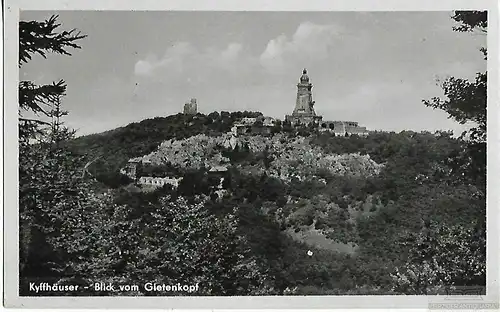 AK Kyffhäuser. Blick vom Gietenkopf. ca. 1955, Postkarte. Ca. 1955