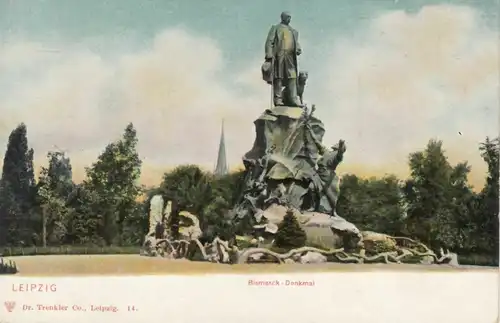 AK Leipzig. Bismarck-Denkmal, Postkarte. Nr. 14, Dr. Trenkler Co. Verlag