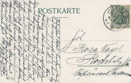 AK Leipzig. Altes Rathaus mit Siegesdenkmal. ca 1910, Postkarte. No. 46