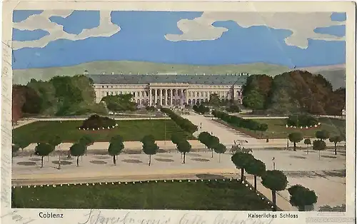 AK Coblenz. Kaiserliches Schloss. ca. 1909, Postkarte. Ca. 1909, gebraucht, gut