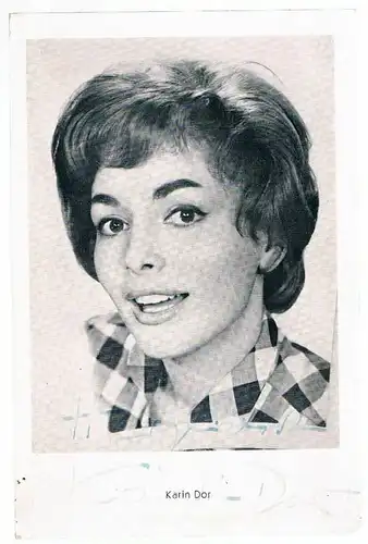 Karin Dor. Autogrammkarte. Signiert, Autogrammkarte, gebraucht, gut