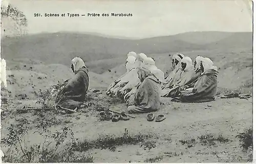 AK Scenes et Types. Priere des Marabouts. ca. 1915, Postkarte. Ca. 1915