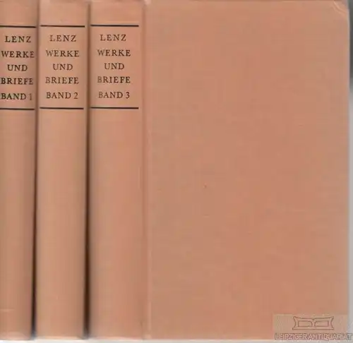 Buch: Werke und Briefe in drei Bänden, Lenz, Jakob Michael Reinhold. 3 Bände