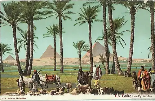 AK Le Caire. Les Pyramides. ca. 1912, Postkarte. Ca. 1912, Verlag Orell Füssli