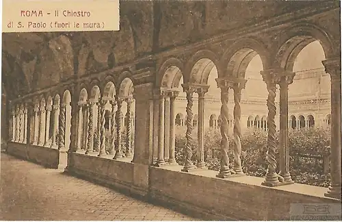 AK Roma. Il Chiostro di S. Paolo. ca. 1913, Postkarte. Ca. 1913, gebraucht, gut